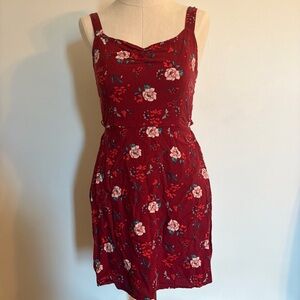 Hollister Burgundy Floral Mini Dress